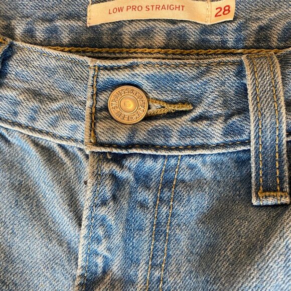 Levi's Low Pro Straight Blue Jeans 31x30 tagged sz 28 #117R - Picture 7 of 11